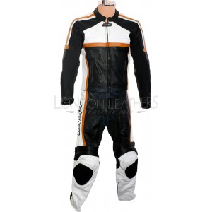 RTX Classic Sport ORANGE Racing Leather Motorcycle Suit